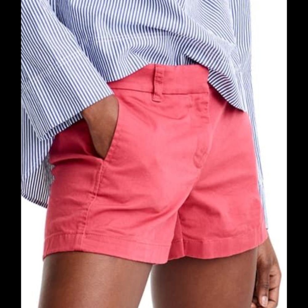 J Crew 4"Stretch Chino Shorts Pink Size 4 EUC